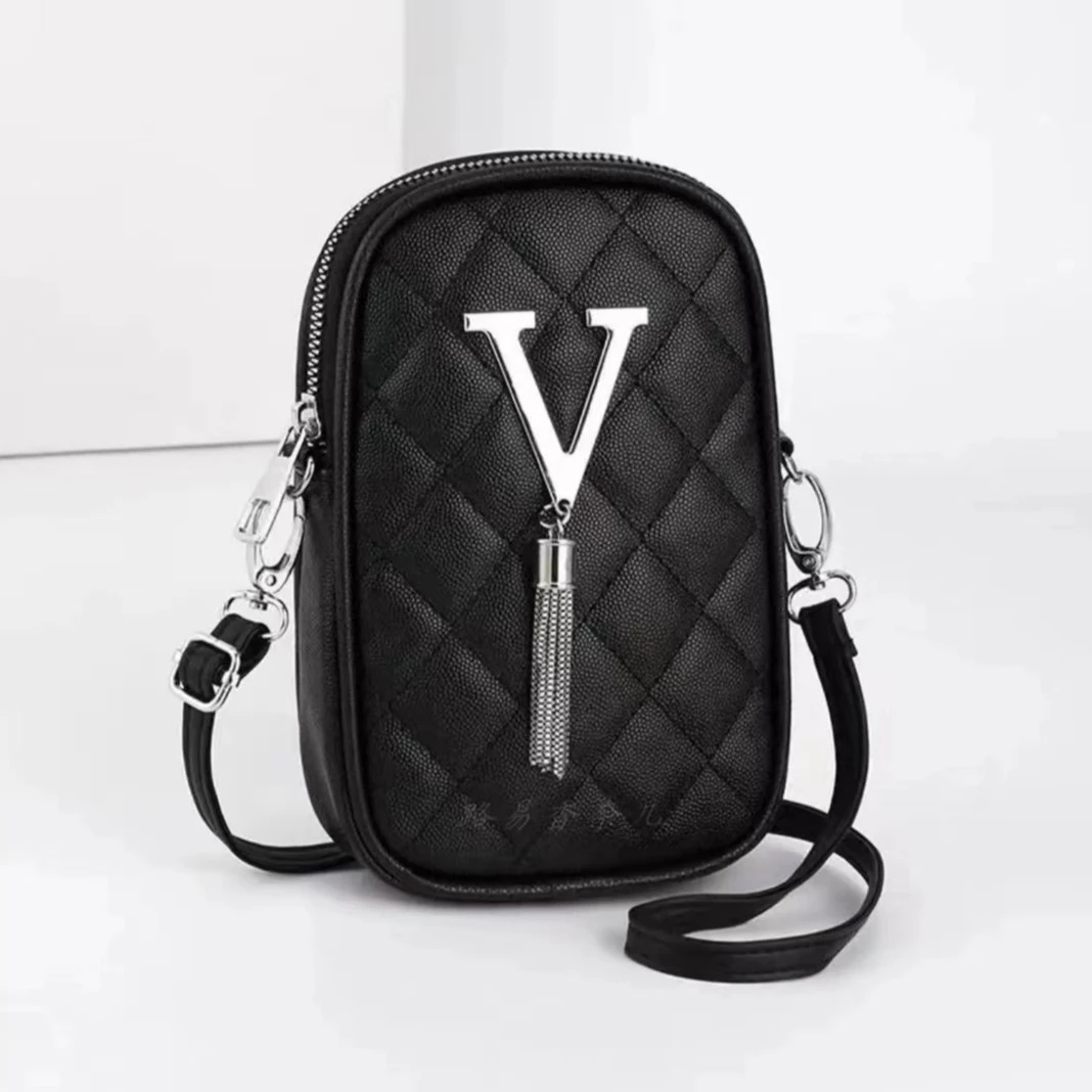 2025轻奢爆款简约时尚百搭流苏新款手机包潮流休闲女士黑色韩版