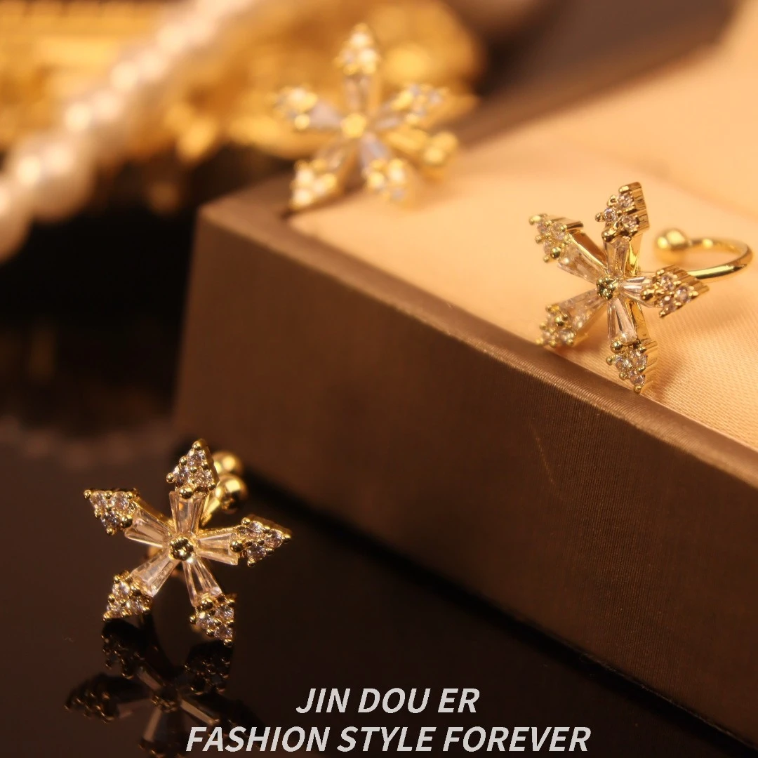 铜合金耳饰 【花欲】仙女必备花朵耳骨夹无耳洞耳夹（单只）D062