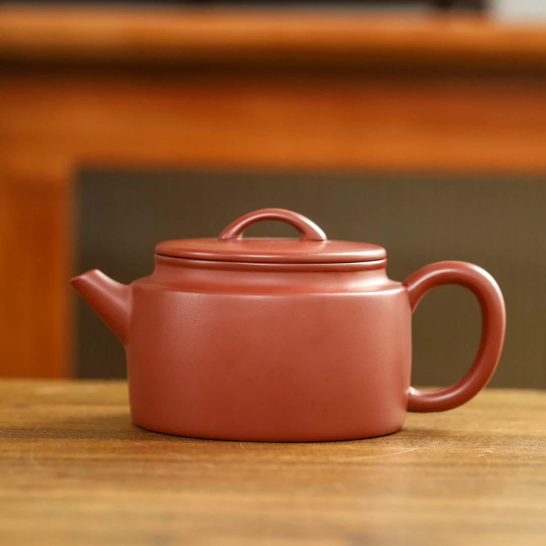 宜兴紫砂壶手工功夫茶具家用泡茶壶原矿梨皮大红袍汉瓦壶160毫升