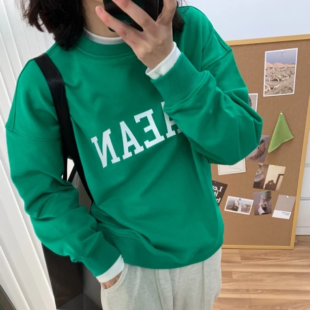R010立体字母印花卫衣女显瘦春季新品棉质设计师套头网红气质长袖
