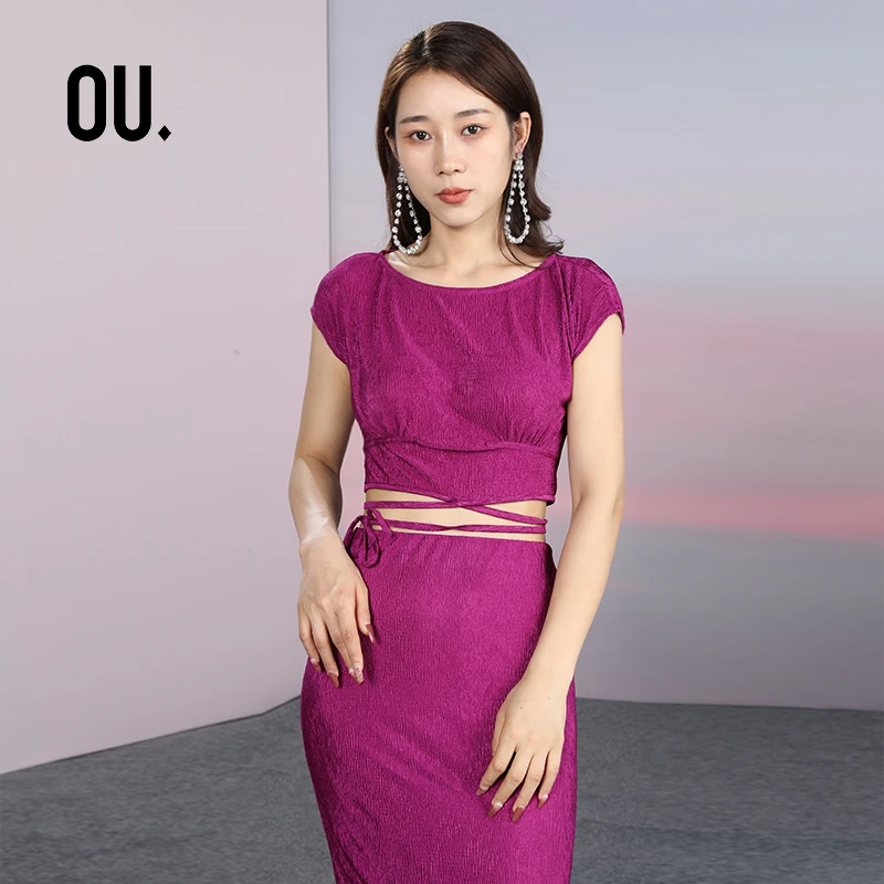 【商场同款】OU.FASHION/欧点高端甜美修身时尚显瘦上衣1032290048