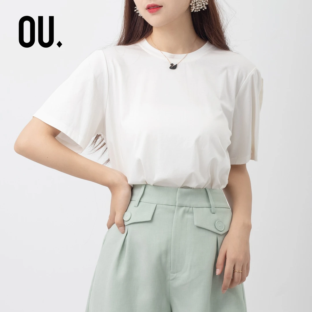 【商场同款】OU.FASHION/欧点上衣休闲圆领宽松T恤1212111041