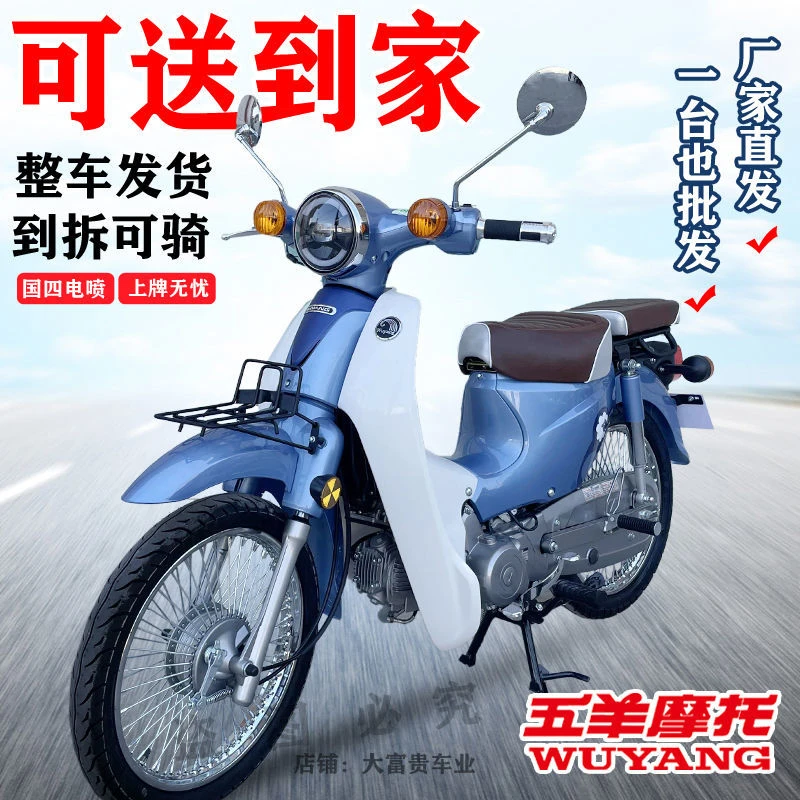 网红车五羊牌摩托车110C国四电喷弯梁德尔福可上牌COCO喜洋洋省油