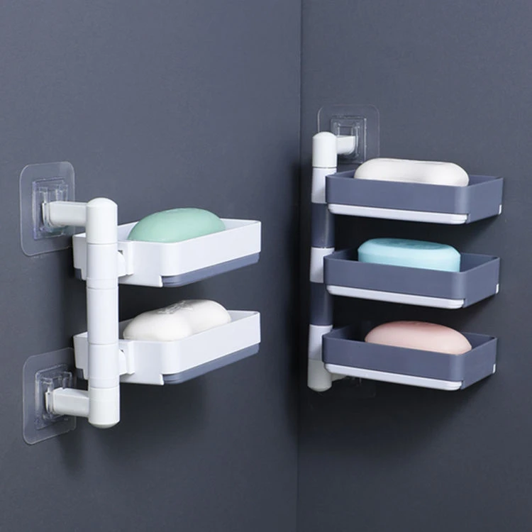 可旋转肥皂盒免打孔壁挂香皂盒多层沥水卫生间浴室置物架