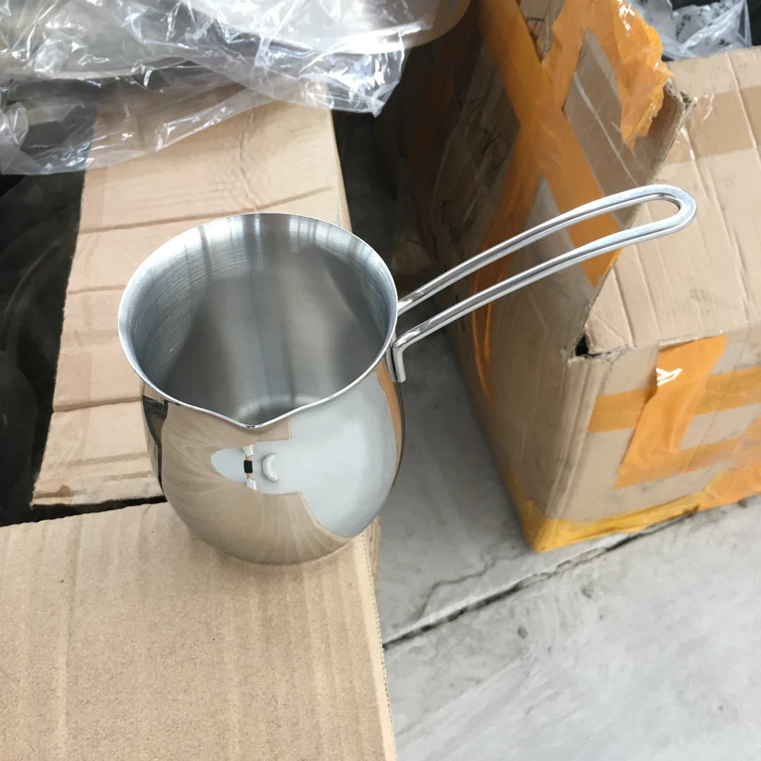 （微瑕）18-10不锈钢 小钢柄咖啡壶 土耳其咖啡壶热奶锅 800ml