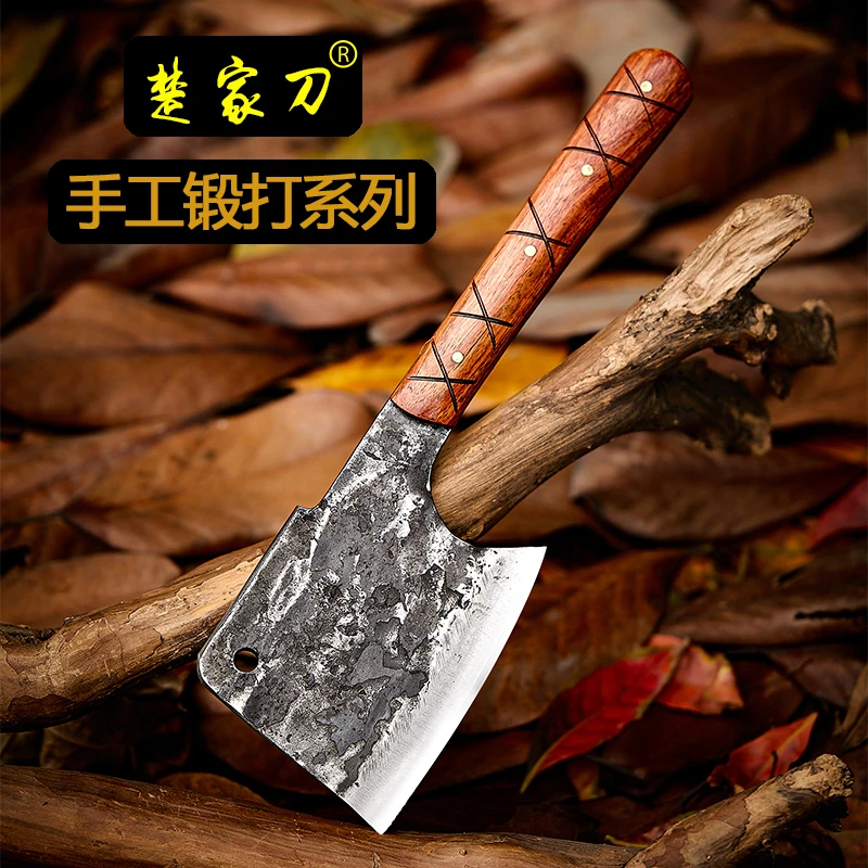 楚家刀锰钢手工锻打砍骨刀斩骨剁骨杀猪专用刀屠宰夫户外斧头刀