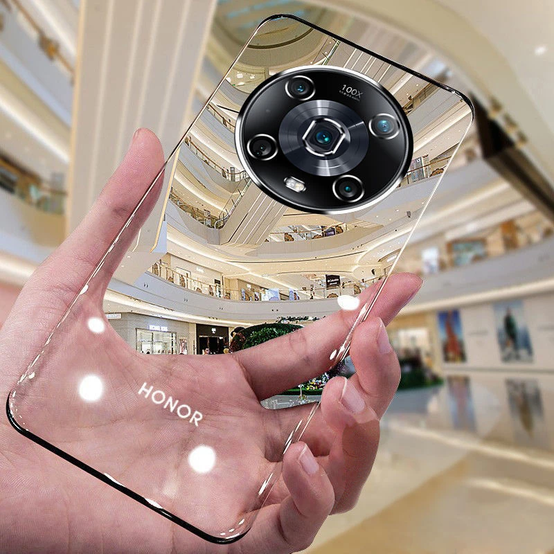 华为荣耀magic4pro手机壳新款透明无边框超薄防摔镜头全包曲面屏