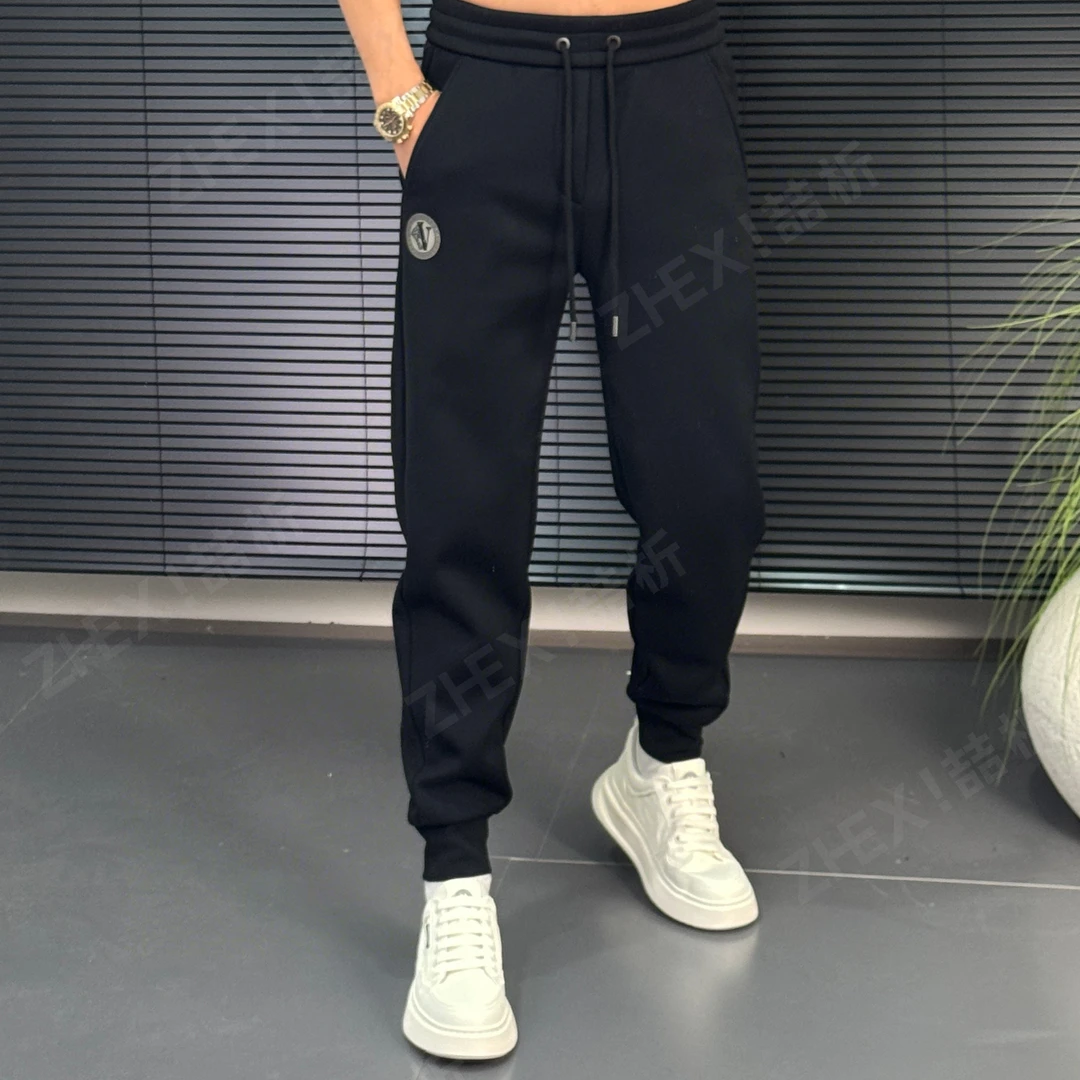 【素诚喆析】2024男士秋冬季休闲百搭运动加绒卫裤轻奢高级保暖舒适