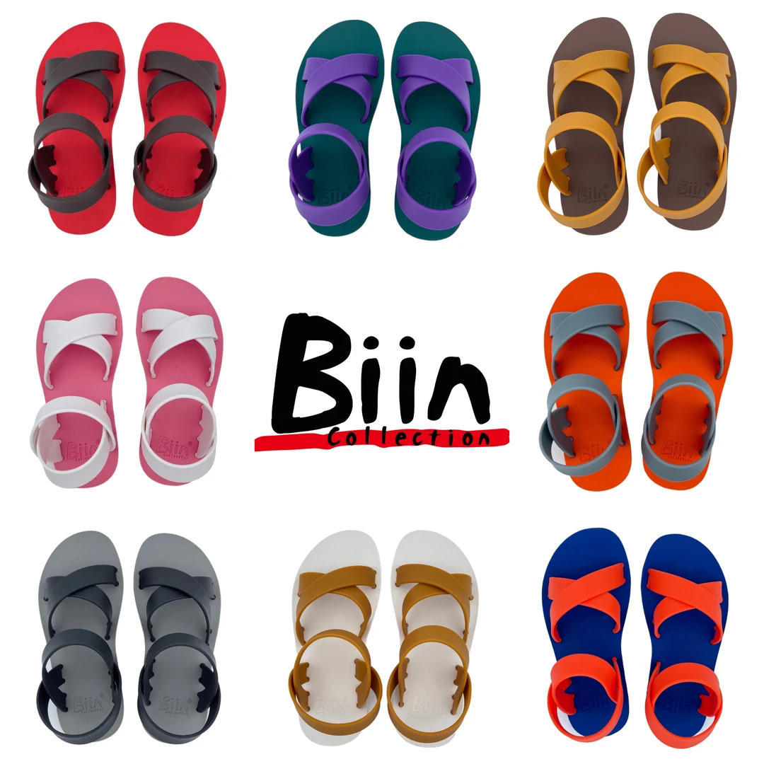 Biincollection时尚简约纯色设计师手工橡胶男女交叉款凉鞋/X凉