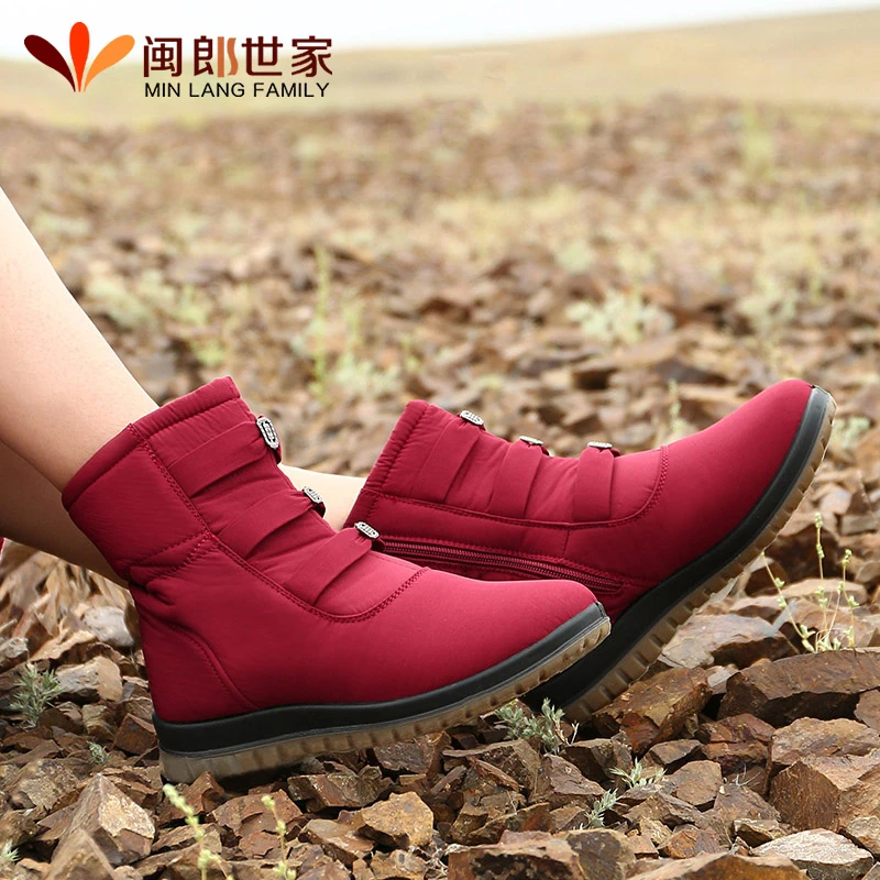 雪地靴女冬季新款1928保暖休闲加厚女短靴时尚平底棉靴女妈妈靴