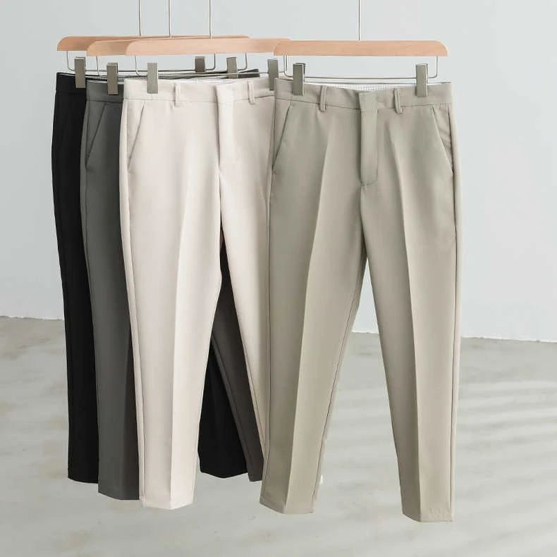 2024春夏季新款潮流百搭男士商务休闲西裤修身弹力免熨烫k158
