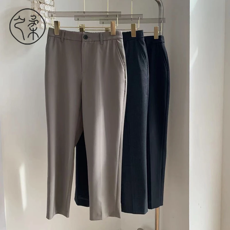 之柔【步履从容】百搭时尚春夏薄款干练通勤锥形西装裤简约舒适