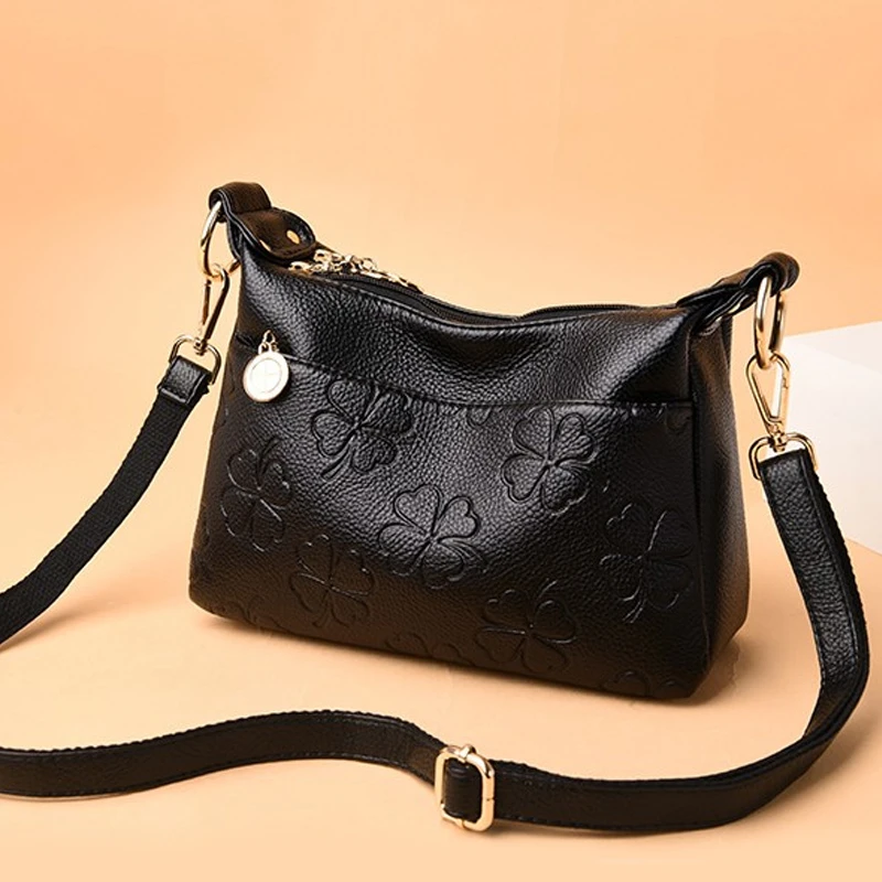 中年时尚百搭软皮小包包新款婆婆单肩包斜挎妈妈包中老年背包307