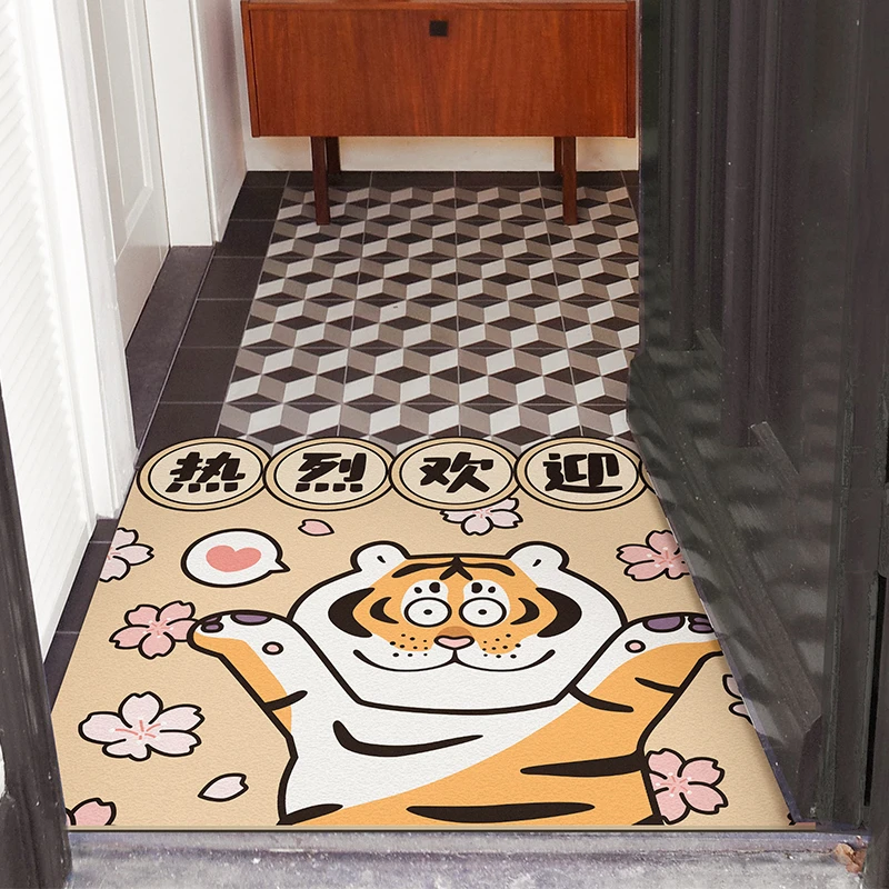 暖藻我不是胖虎正版授权 PVC可擦皮革进门可裁剪脚垫地垫防水速干
