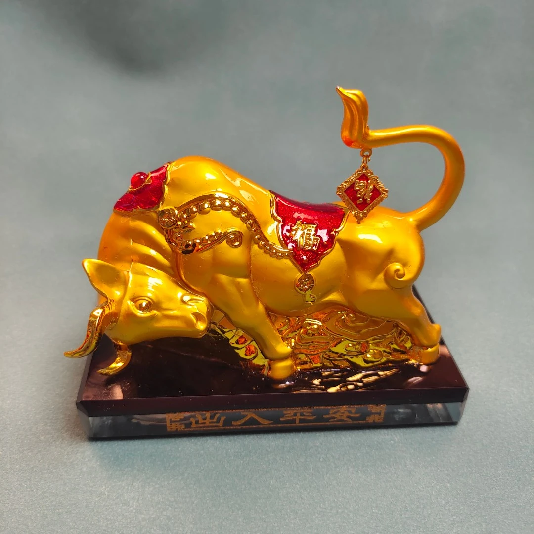 汽车摆件高档合金小号金牛摆件车饰