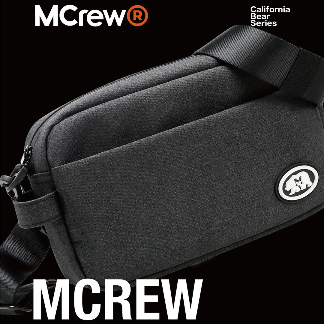 MCREW黑色便携式方形多功能邮差包收纳钥匙零钱包单肩斜挎小包