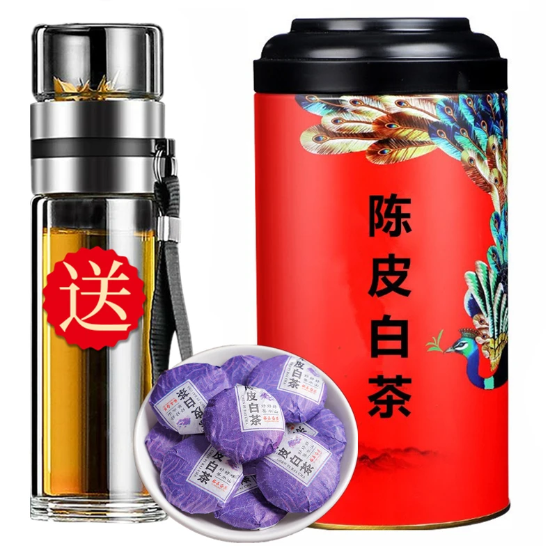 送茶具福鼎白茶2015年老白茶小饼茶白牡丹8年陈茶叶寿眉250g罐装