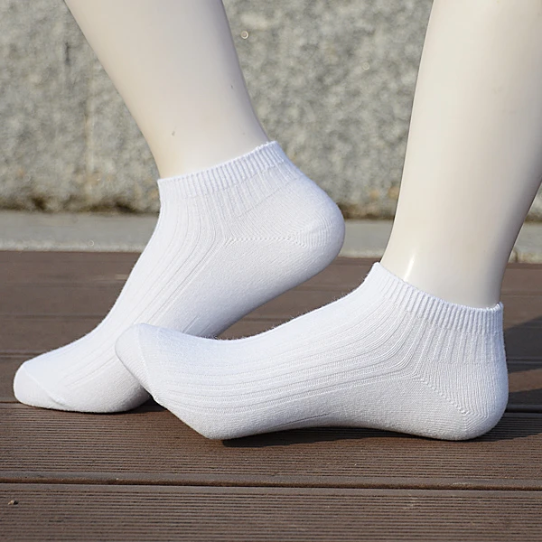 儿童袜子夏季薄款纯色吸汗透气防臭男童女童学生白色校袜浅口春夏