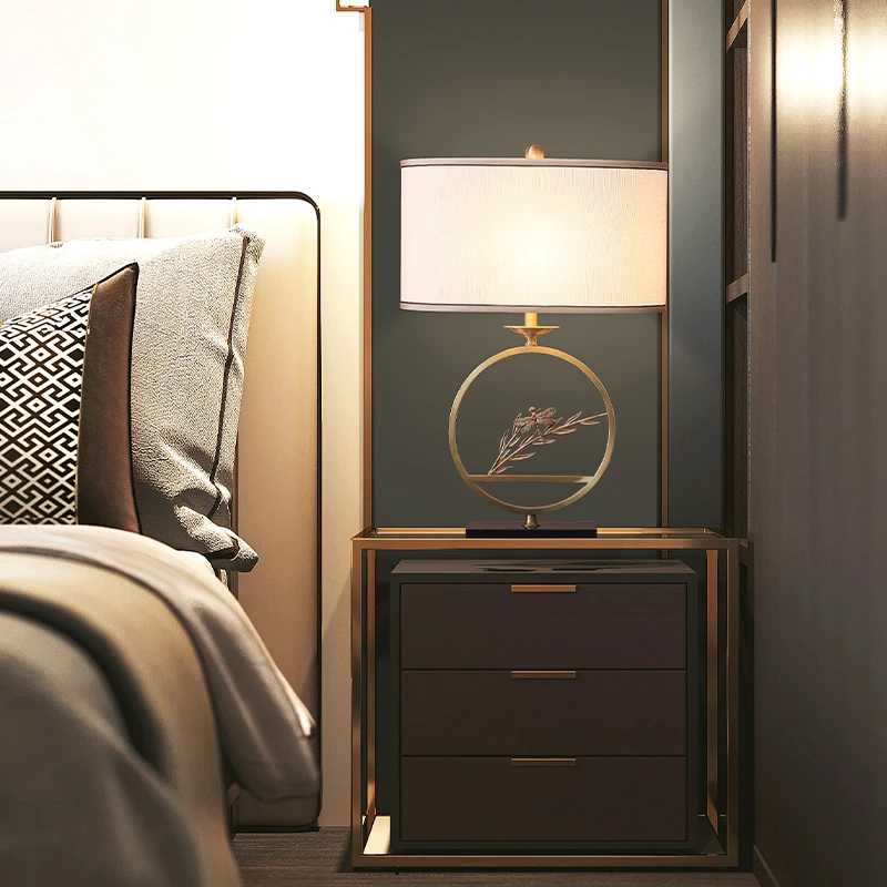 主卧室台灯床头灯新中式全铜温馨书房中国风大气现代轻奢客厅简约