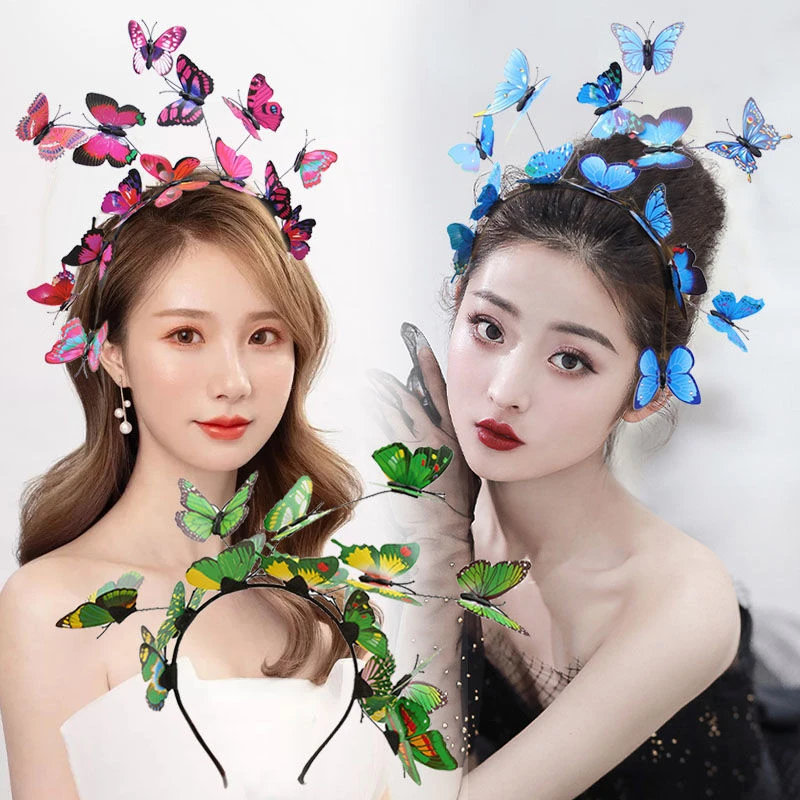 remote love/远方情 锌合金发饰 超仙立体蝴蝶发箍头饰T974