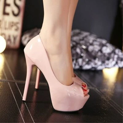 14cm超高跟鞋女细跟防水台鱼嘴鞋2023夏季性感夜店走秀恨天高凉鞋
