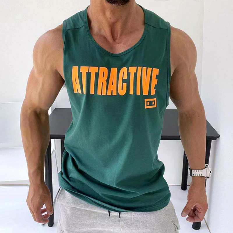 修身背心无袖肌肉显身材海滩夏季坎肩宽松弹力休闲衣服潮流服装