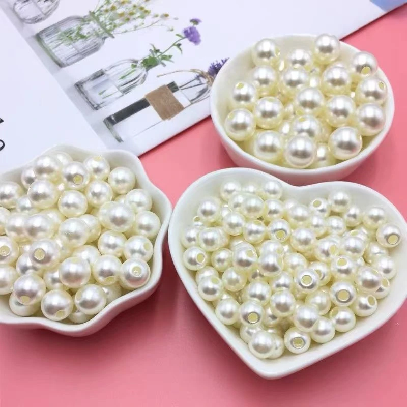 主播宠粉米白半孔仿珍珠2号花杆收尾专用手工diy衣帽鞋带配件