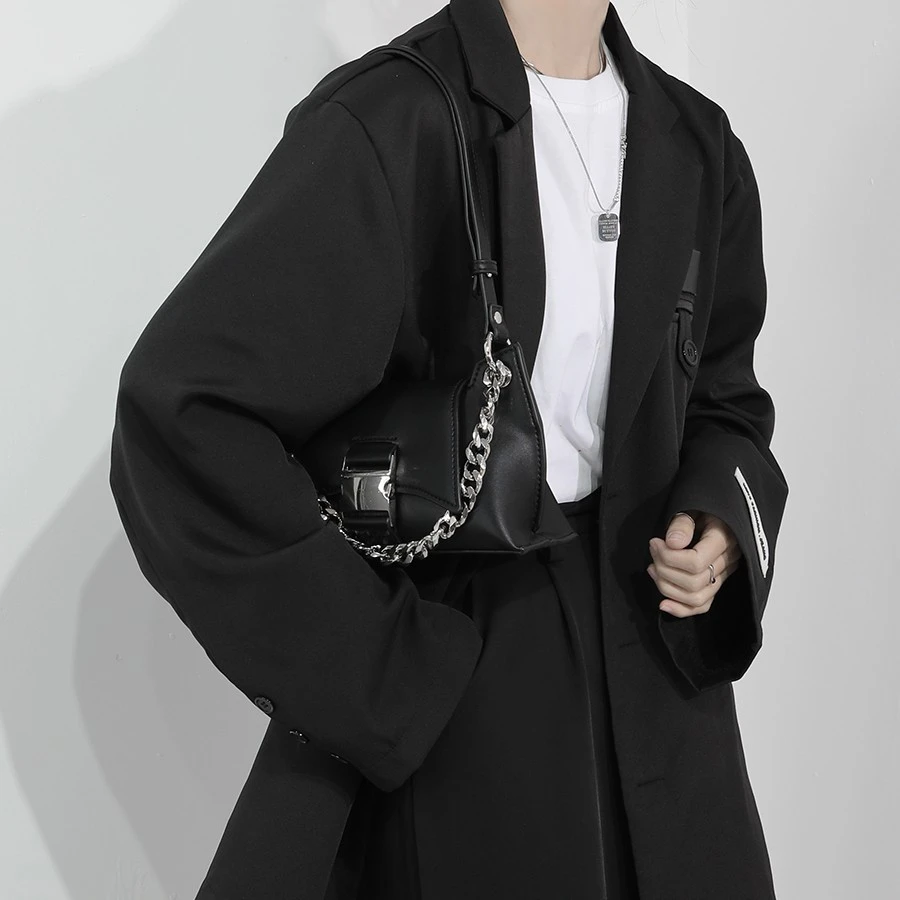 木川卡 原创设计复古金属扣链条腋下包斜挎单肩包小众手提包女包