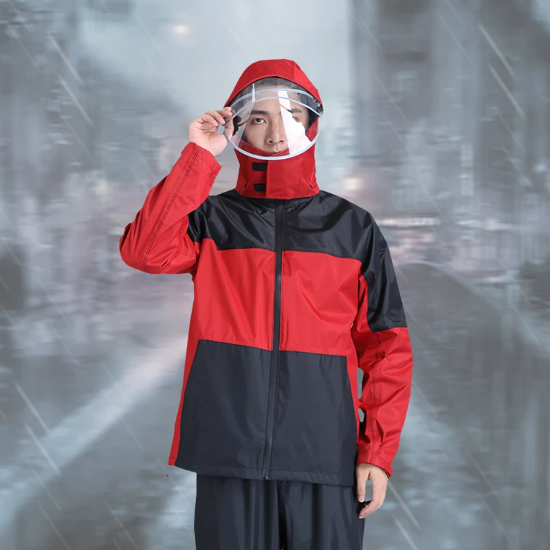 雨衣雨裤套装分体电动摩托车外卖骑行长款全身防暴雨徒步单人雨披