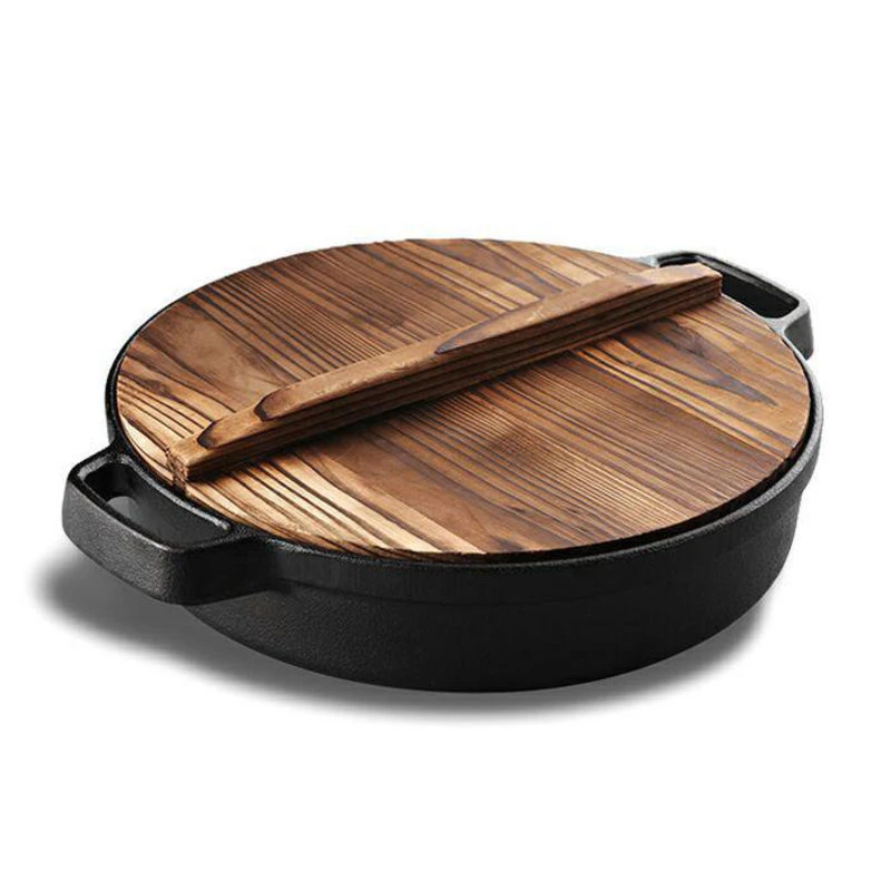 生铁煎锅加厚铸铁平底锅铁锅电磁炉锅专用燃气灶无涂层不粘锅煎烤