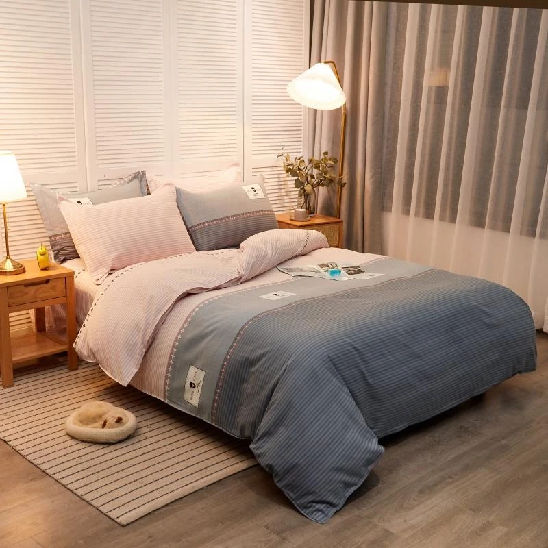 【新品上市】铂尔曼-粉 全棉纯棉裸睡款四件套 加厚