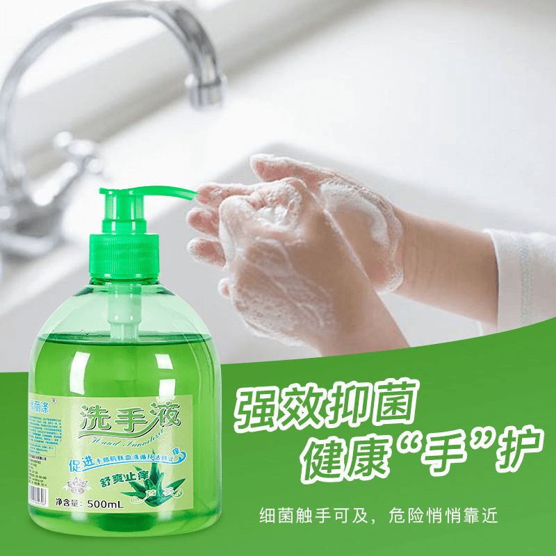 强效抑菌止痒芦荟洗手500g家用按压瓶清香泡沫保湿