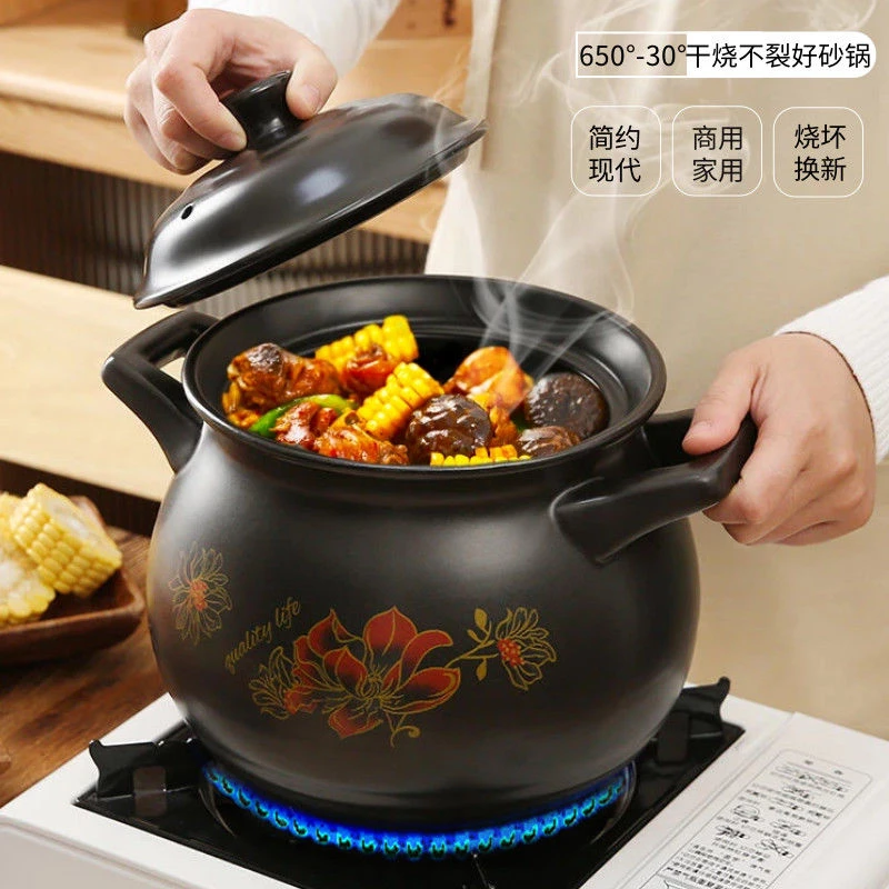 超大号 煲汤炖锅 砂锅炖锅耐高温陶瓷锅煲汤煤气家用燃气汤沙锅
