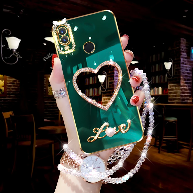 荣耀8x手机壳潮流JSN-AL00爱心镜女honor8xmax奢华硅胶防摔保护套