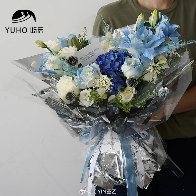 屿后镜面艺术纸鲜花花束包花纸diy搭配材料花艺花店包装材料