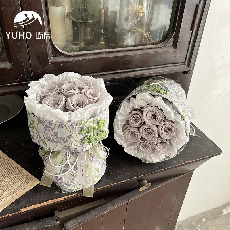 屿后 浮雕艺术布艺系列鲜花花束布艺永生花diy花店包装资材材料