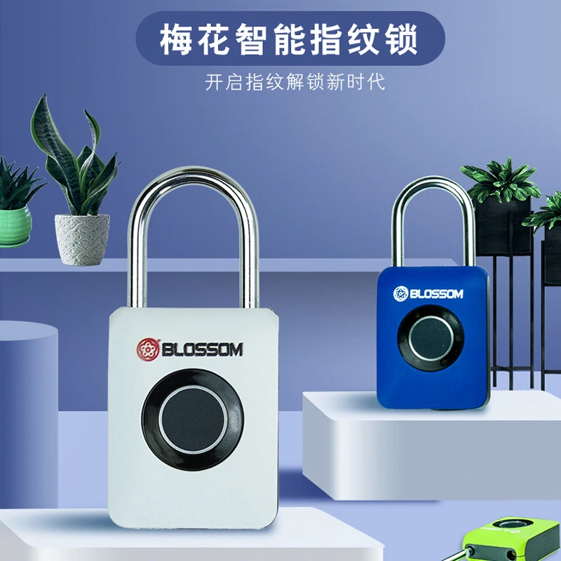 梅花锁智能指纹挂锁旅行箱包健身房柜子抽屉学生锁儿童锁工具箱锁