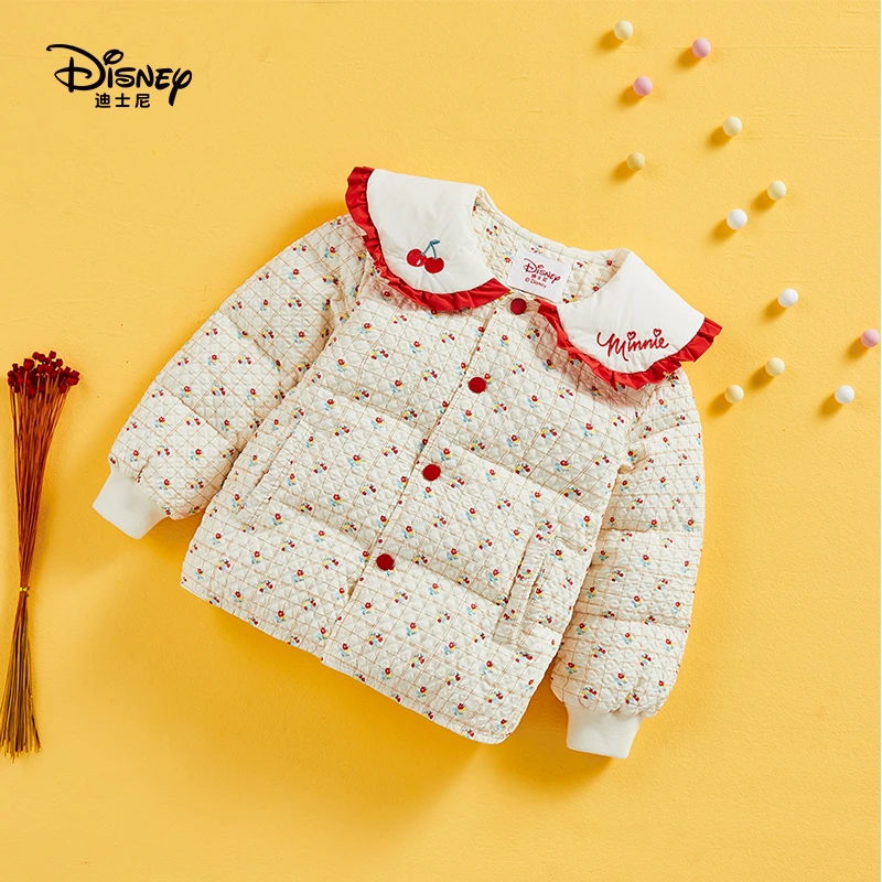 Disney/迪士尼【m】新款女童满印樱桃羽绒服外套印花卡通加厚外套