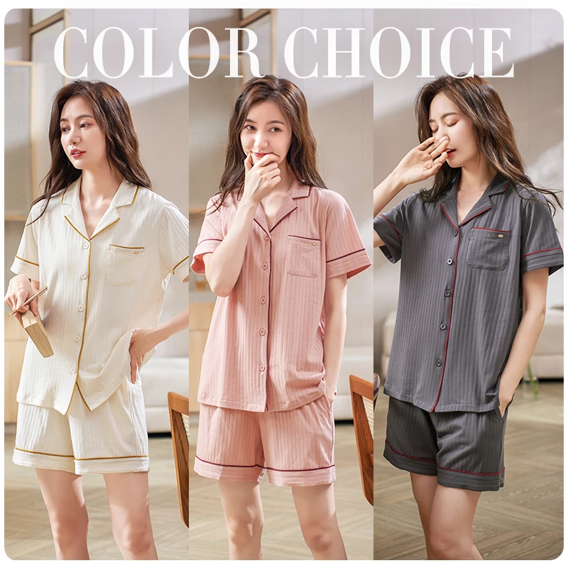 睡衣女款爆款2025新款夏季薄款纯棉短袖短裤夏天凉感白色家居服