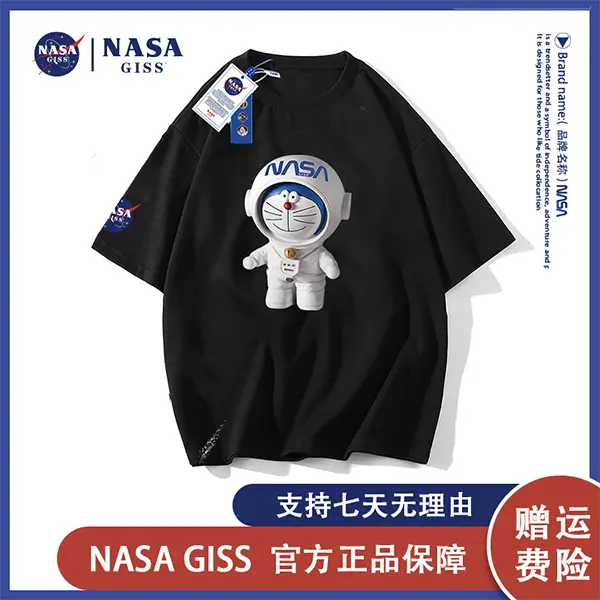 NASAGISS品牌官方联名款哆啦A梦2022夏季新款穿搭新款短袖t恤男女