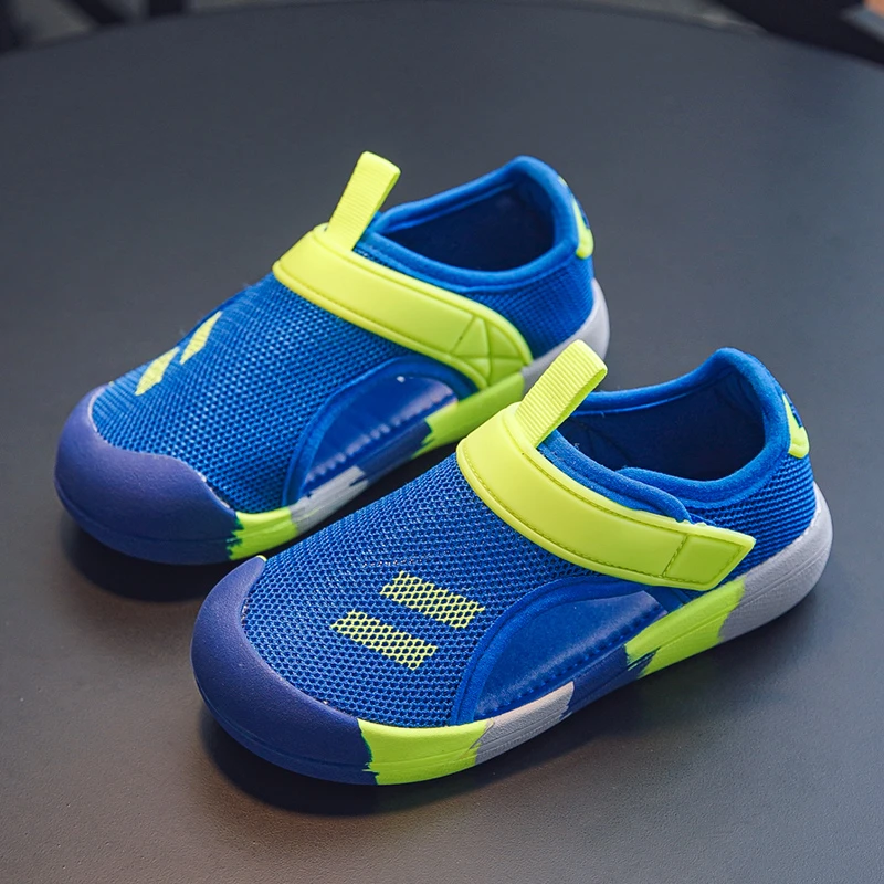 男童包头凉鞋2024夏季新款女童防滑软底沙滩鞋儿童网面中大童凉鞋