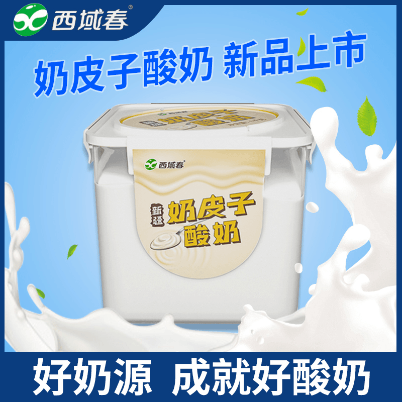 【冲双十一/4斤】新疆西域春奶皮子酸奶1000g*2桶发酵低温营养