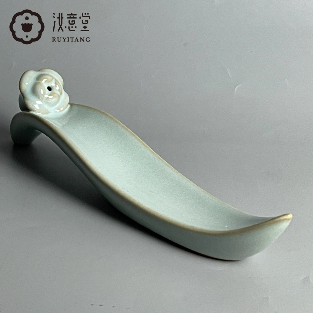 汝意堂汝瓷天青原矿釉   如意香香插 茶台用品 实用器物