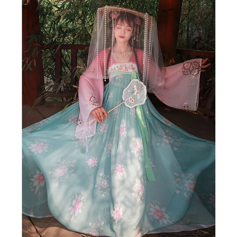 陛下兰他惜杨玉环原创春款汉元素连衣裙 国风春夏春天仙女裙仙气