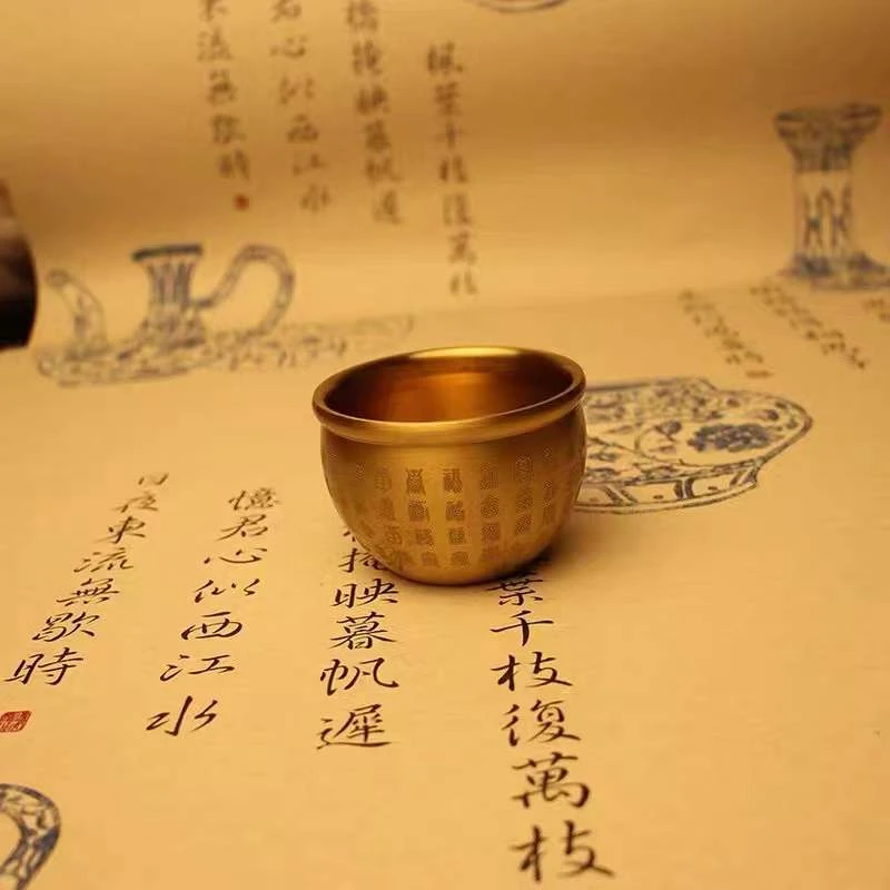 黄铜《福气小百福缸》 创意礼品  摆件