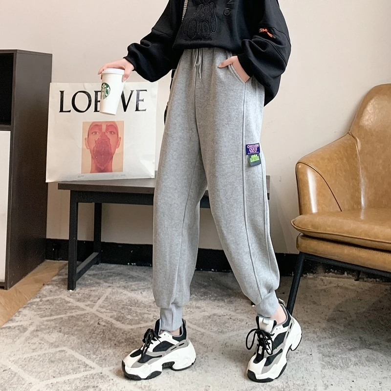 【丽可儿】韩版休闲秋季贴标新品卫裤休闲裤  DY200