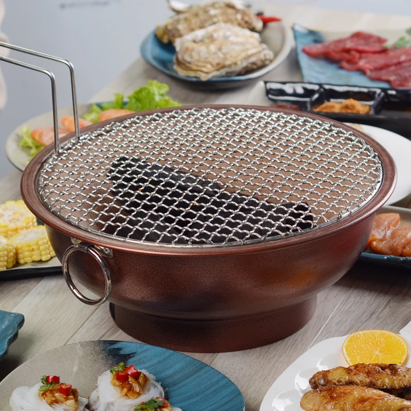 七只派派套餐家用大号泥炉碳火烤肉炉式陶土烧烤架户外商用木炭