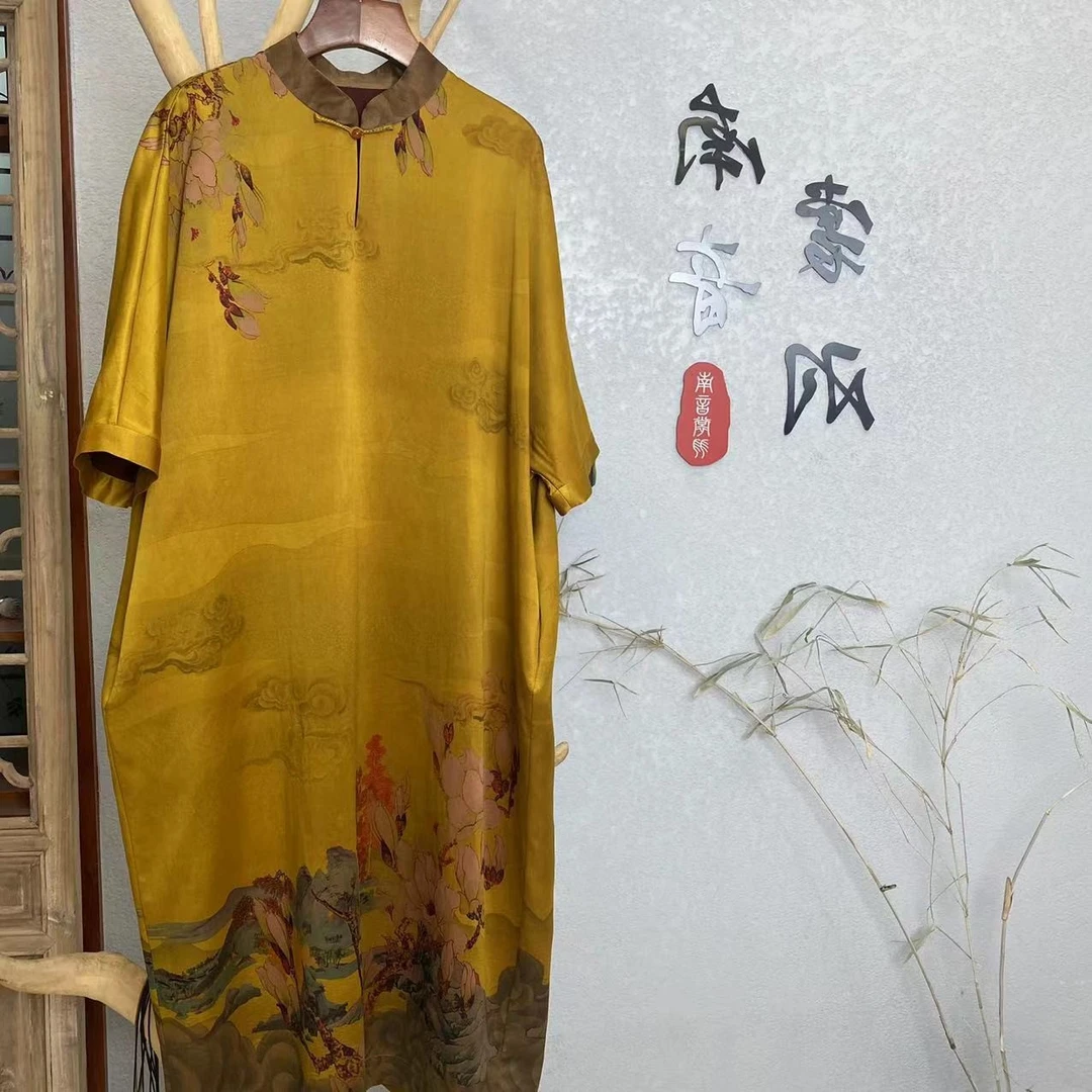 【南音裳羽】25202繁花似锦夏季复古连衣裙气质