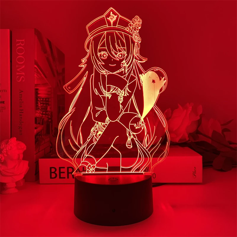 原神胡桃模型周边usb小夜灯送朋友生日礼物led二次元卧室景品摆件