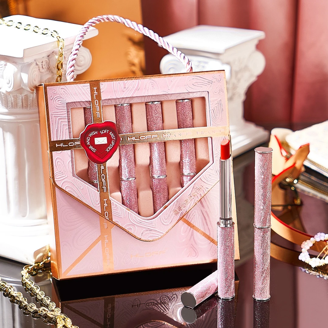 HLOFF星与心愿口红礼盒防水不沾杯小细管口红套装化妆品节日礼物